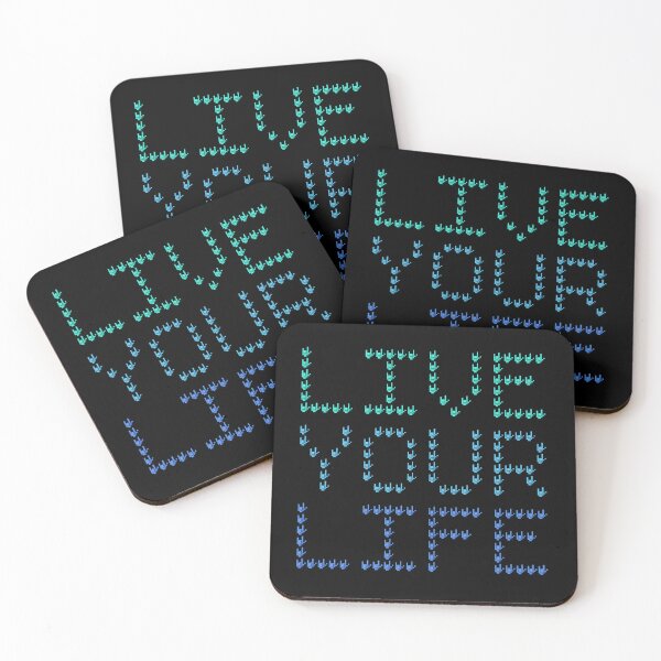Item preview, ASL Pixel Love Live Your Life Quote designed and sold by pixelsparkzone.