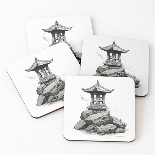 Item preview, Monochrome Japanese Stone Lantern designed and sold by dcrc.