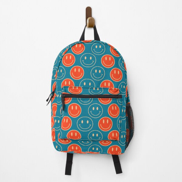 Item preview, Retro smiley pattern backpack designed and sold by baggageboutique.