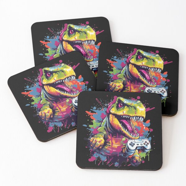 Item preview, Dinosaurs Dinosaur Gaming Dino Gamer designed and sold by ArtFromBeyond.