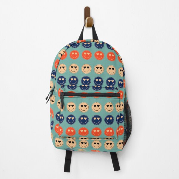 Item preview, Retro smiley pattern backpack designed and sold by baggageboutique.