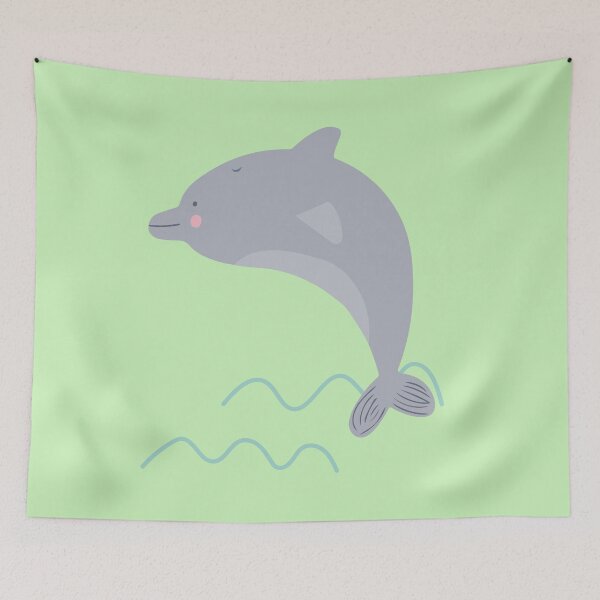 Item preview, Delfin saltando fuera del agua verde designed and sold by DofinaSur.