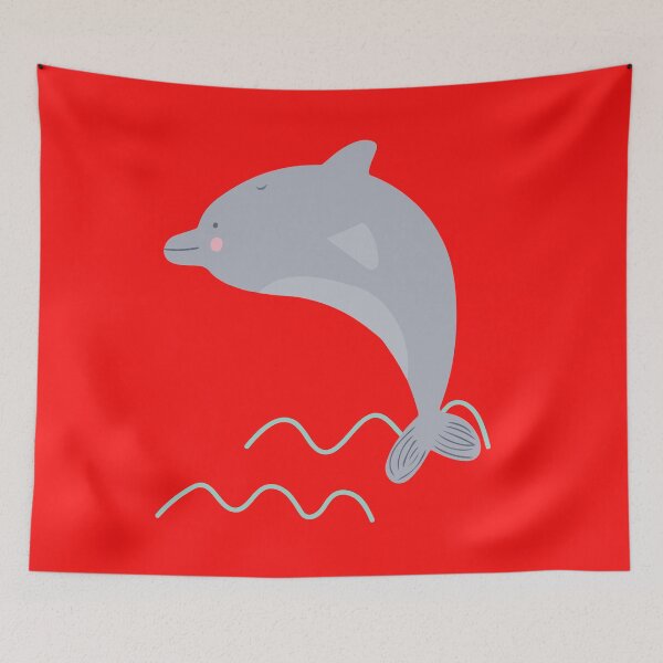 Item preview, Delfin saltando fuera del agua rojo designed and sold by DofinaSur.
