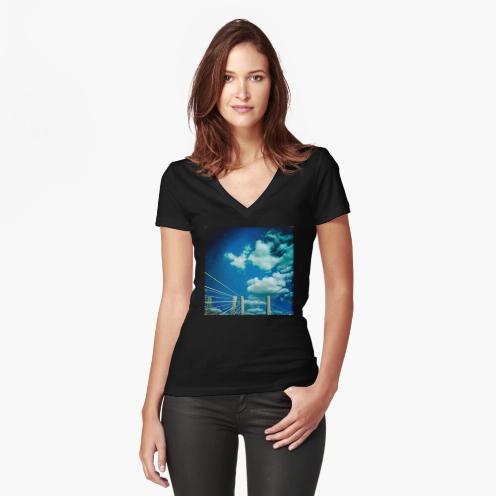 Item preview, Fitted V-Neck T-Shirt designed and sold by OneDayArt.