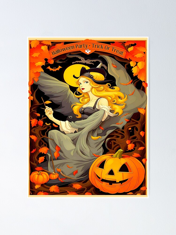 Ilustração The Blonde Witch Poster, Halloween