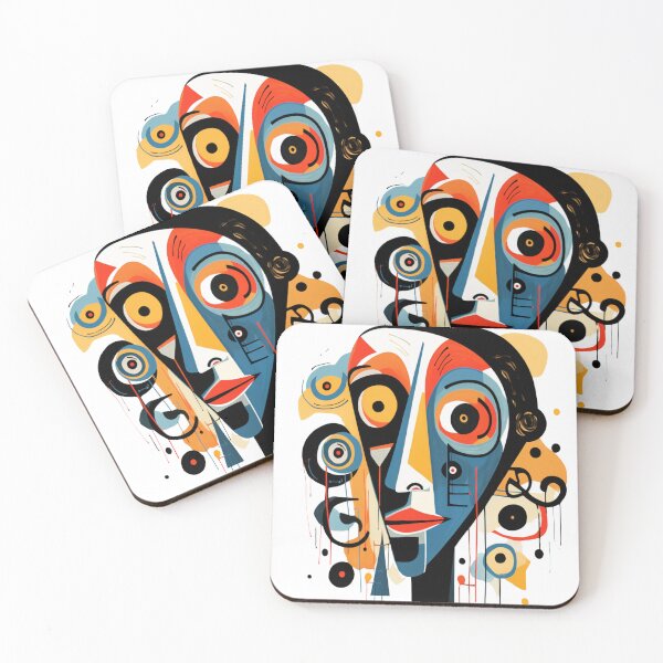 Item preview, Abstract artistic colorful face for art lovers designed and sold by ArtFeverShop.
