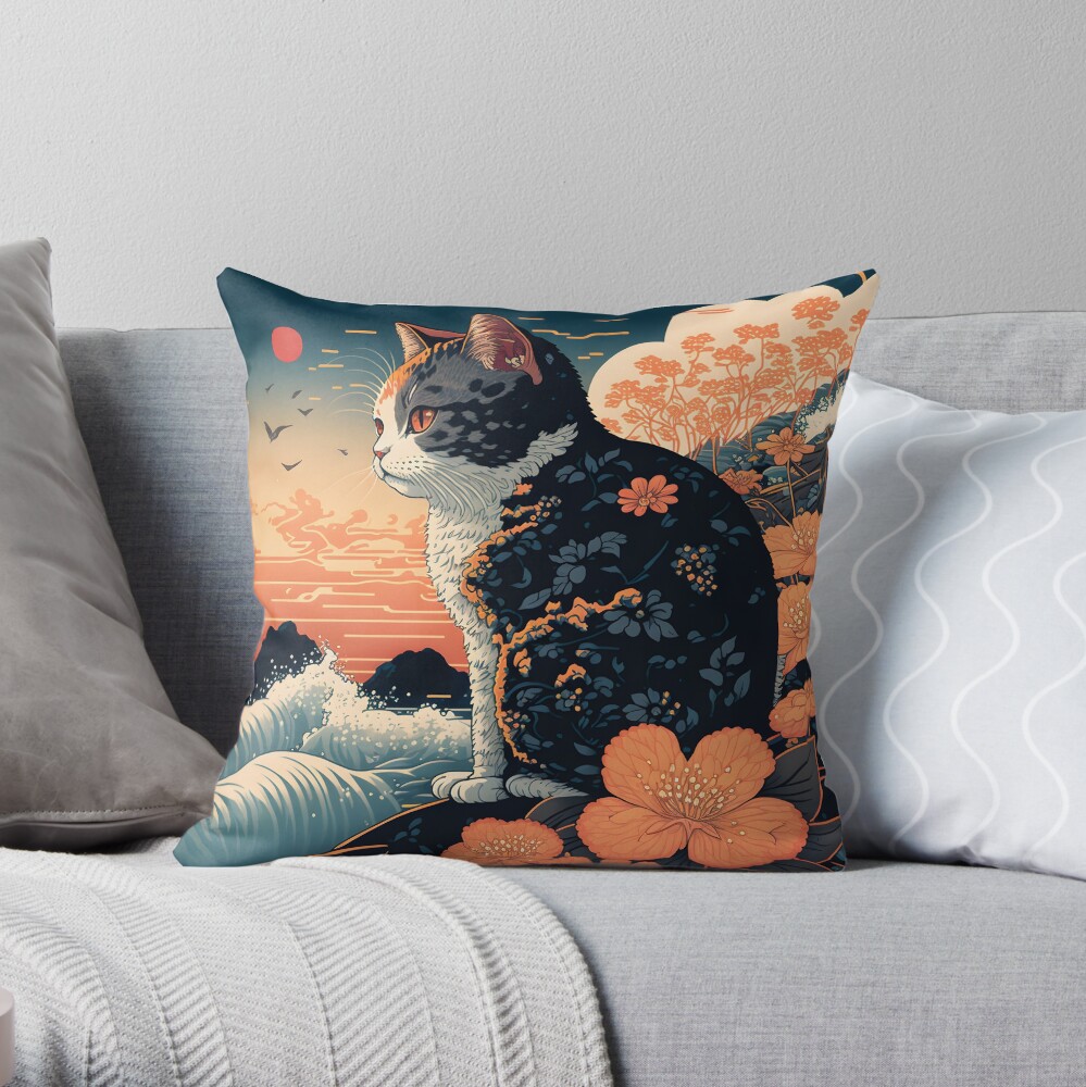 Orange best sale cat pillow