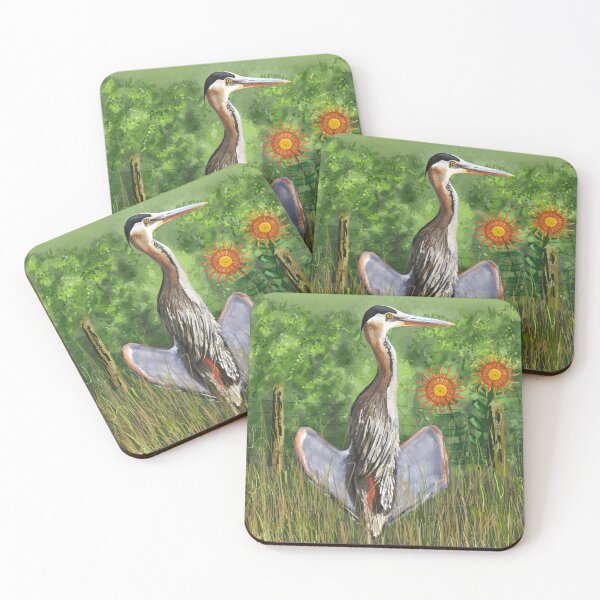Item preview, Striking Great Blue Heron designed and sold by VerdeDoodleDuck.