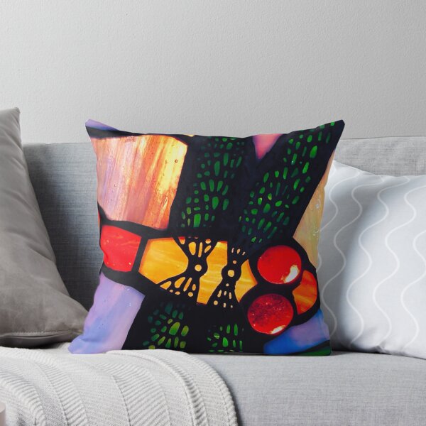 Item preview, Stained Glass Colorful dragonfly close-up art designed and sold by Neeshki.