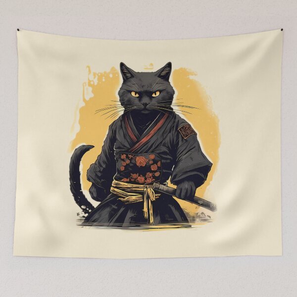 Item preview, Black Ninja Cat designed and sold by laika-et-al.