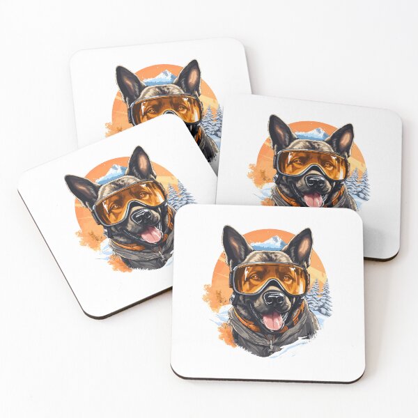 Item preview, Shepherd's Snowy Portrait: Winter Gear in Halloween Glow Tee designed and sold by Moisky Patterns.