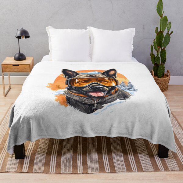 Item preview, Shepherd's Snowy Portrait: Winter Gear in Halloween Glow Tee designed and sold by Moisky Patterns.