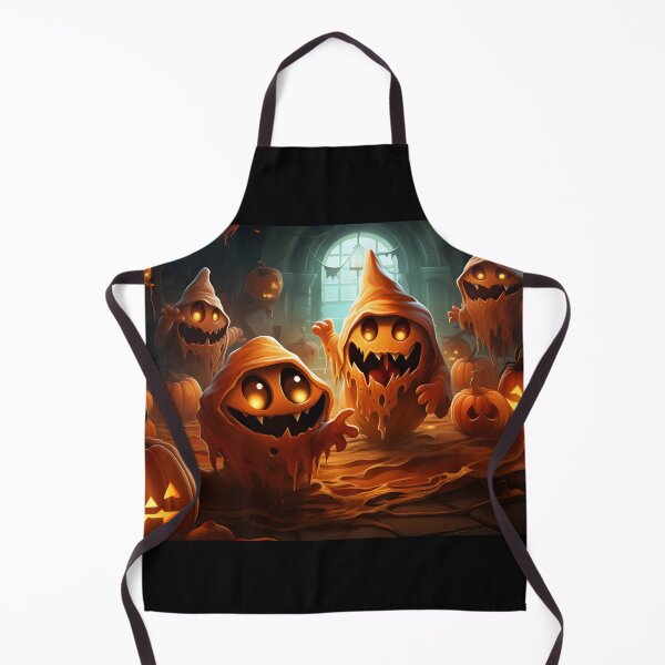 Aperçu de l'œuvre Fond d'écran d'Halloween avec des citrouilles effrayantes dans le style d'une caricature créée et vendue par AI-Only Creations.