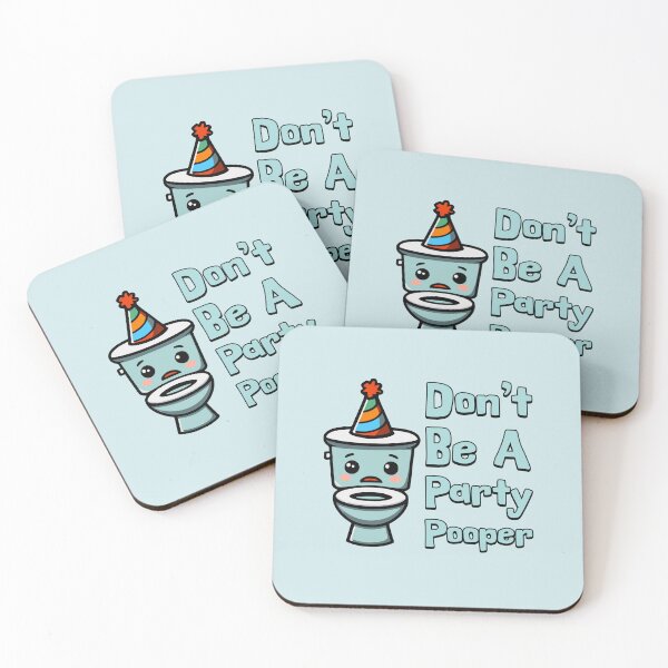 Item preview, Don't Be A Party Pooper! Cute Toilet Cartoon designed and sold by PMCreative.