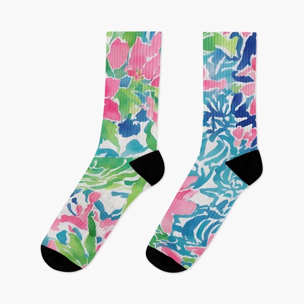 Item preview, Preppy colors watercolor flowers and leaves designed and sold by SophieClimaArt.