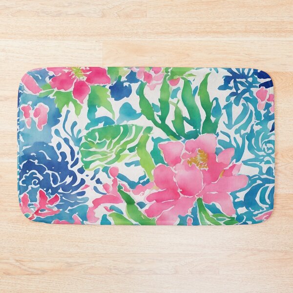 Item preview, Preppy colors watercolor flowers and leaves designed and sold by SophieClimaArt.