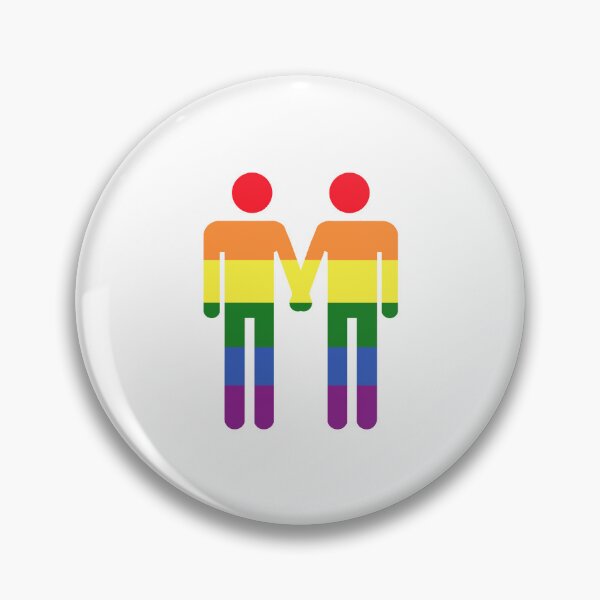 Item preview, gay pride flag man with man couple or best friends bathroom sign designed and sold by saint-shores.
