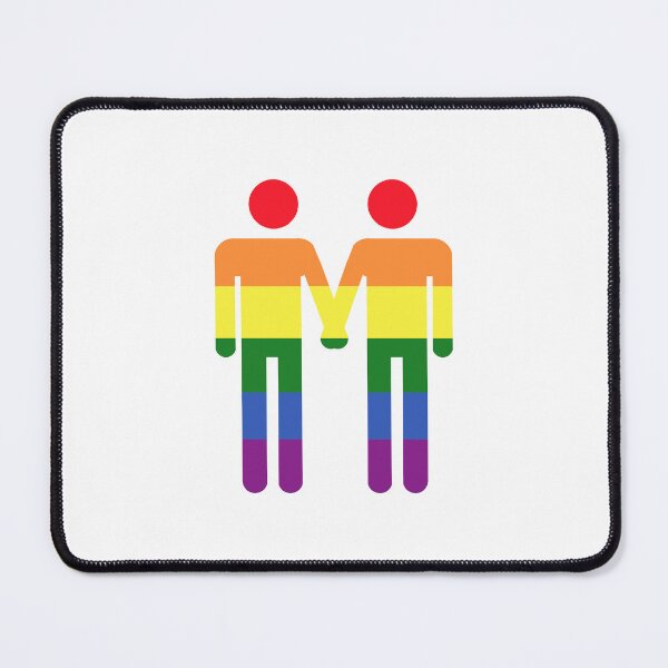 Item preview, gay pride flag man with man couple or best friends bathroom sign designed and sold by saint-shores.
