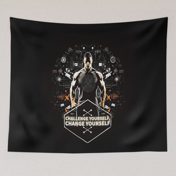 Item preview, **Challenge Yourself, Change Yourself** - Motivational Fitness Graphic Design designed and sold by alaa-mously.
