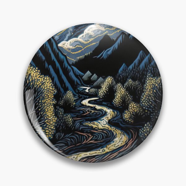 Item preview, Agartha Mountain Stream at Night designed and sold by OccultDreams.