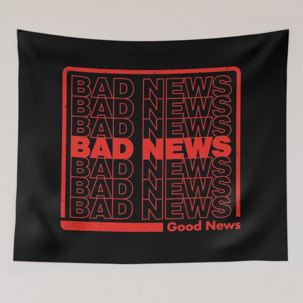 Item preview, Bad News, Typography list, Funny design, good news designed and sold by therocketman.