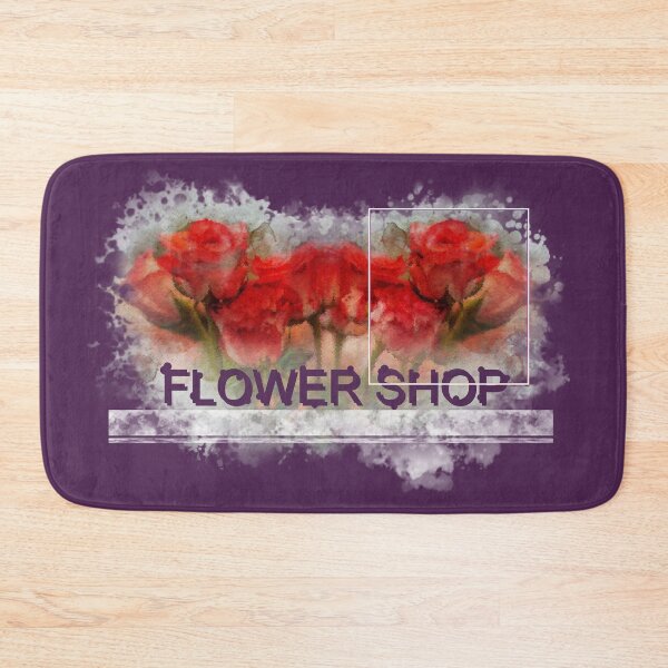 Item preview, Flower Shop text  font with RED ROSE flower designed and sold by wudtipun.
