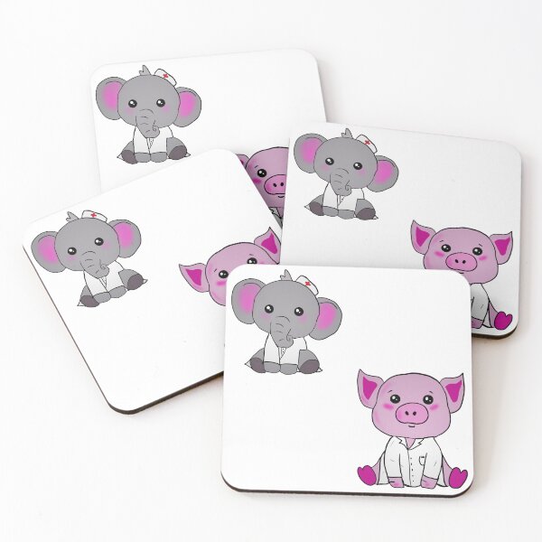Item preview, Adorable doctors elephant and pig designed and sold by Tamm-art.