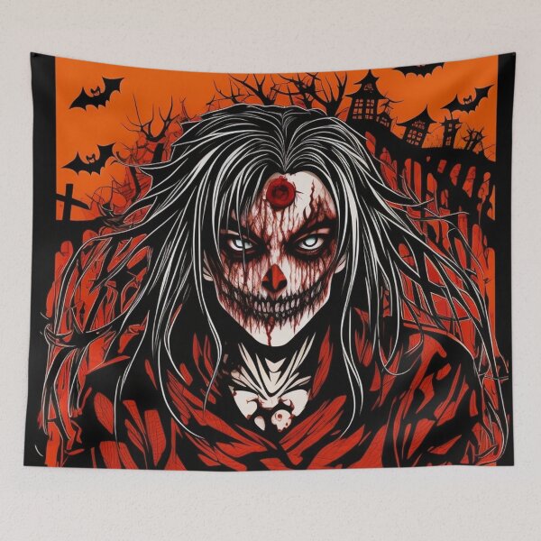 Item preview, Halloween ghostly psychedelic bloody manga designed and sold by JaroDesign2023.