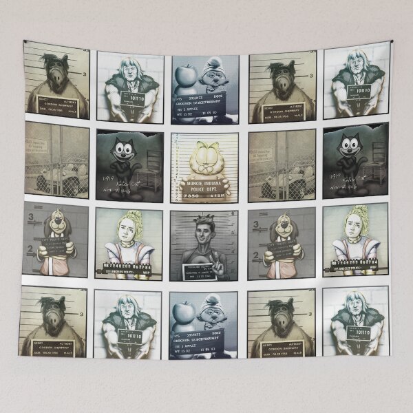 Item preview, "Celebrity" mugshots designed and sold by MunkeeWear.