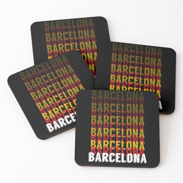 Item preview, Barcelona, Spain, red and yellow typography designed and sold by crispy-prints.