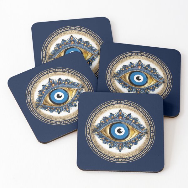 Item preview, Mati Evil Eye Blue Gold Painted designed and sold by Yiorgos Designs.