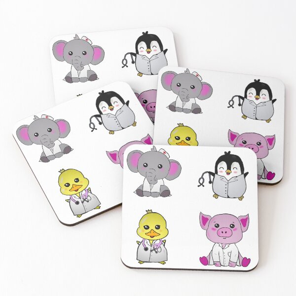 Item preview, Cute doctors; elephant, duck, penguin and pig designed and sold by Tamm-art.