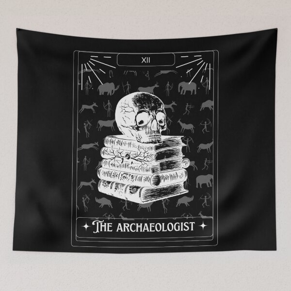 Item preview, The Archaeologist Tarot Card - Skull and books - Tarot Art - Halloween designed and sold by Carola-art.