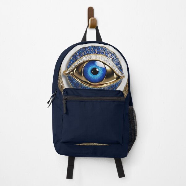 Item preview, Mati Evil Eye Blue Gold Glass Stone designed and sold by Yiorgos Designs.