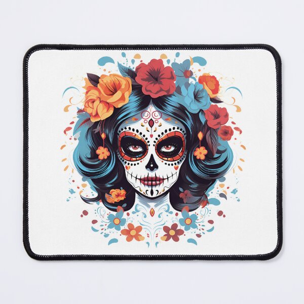 Item preview, Artistic Style Cartoon Day of the Dead Girl Lady Makeup Candy Skull Makeup Sticker, wall arts, Art Prints and More designed and sold by Kevin Lou.