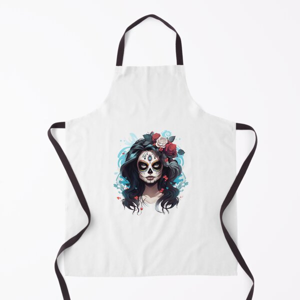 Item preview, Artistic Style Cartoon Day of the Dead Girl Lady Makeup Candy Skull Makeup Sticker, wall arts, Art Prints and More designed and sold by Kevin Lou.