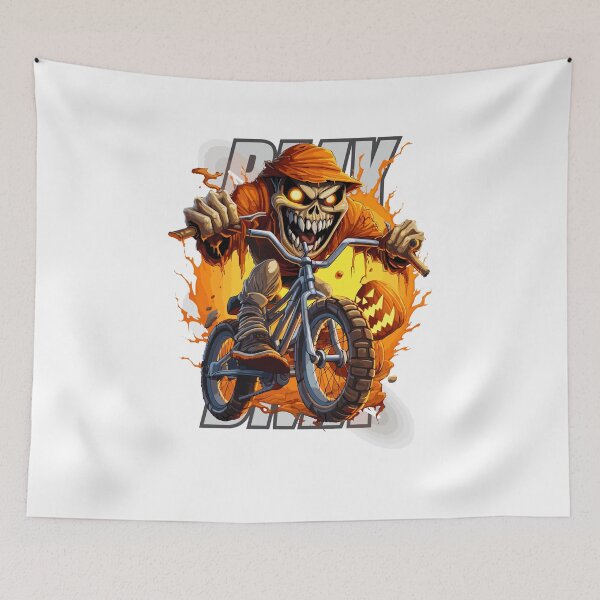 Item preview, Lantern Leap: Halloween BMX Adventure with Pumpkin Flair Tee designed and sold by Moisky Patterns.