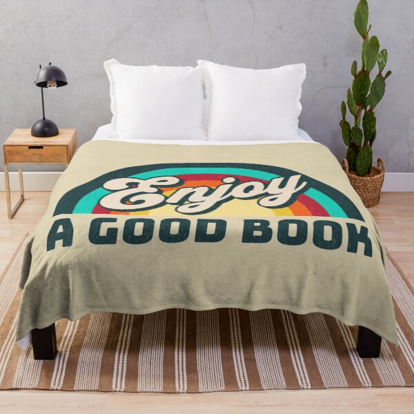 Item preview, Enjoy a good book (retro rainbow distressed lettering) designed and sold by Gilby-Designs.