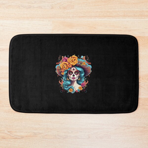 Item preview, Artistic Style Cartoon Day of the Dead Girl Lady Makeup Candy Skull Makeup Sticker, wall arts, Art Prints and More designed and sold by Kevin Lou.
