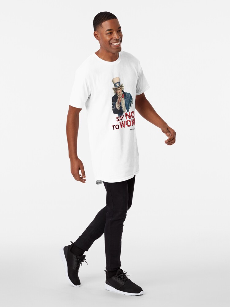 Thumbnail 3 of 5, Long T-Shirt, Say No To Woke designed and sold by Takimag.