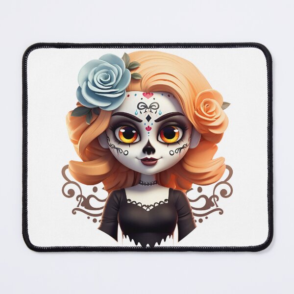 Item preview, Artistic Style Cartoon Day of the Dead Girl Lady Makeup Candy Skull Makeup Sticker, wall arts, Art Prints and More designed and sold by Kevin Lou.