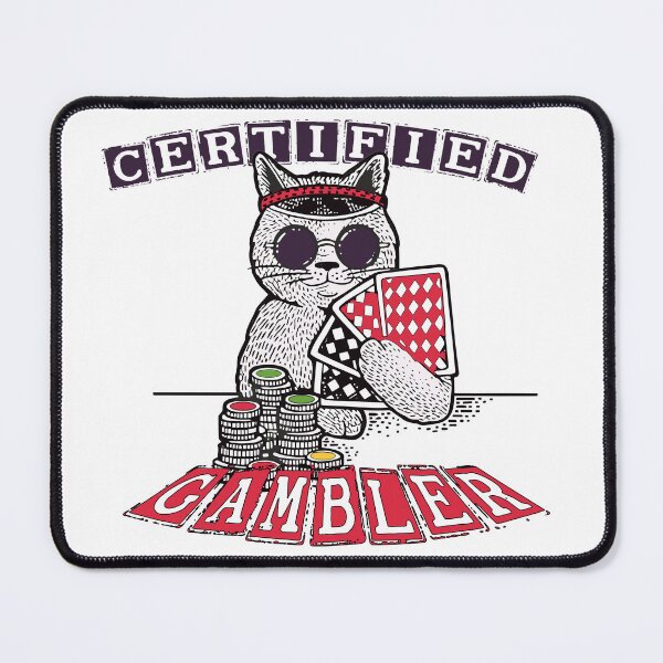 Item preview, Certified Gambler cat gambling design designed and sold by DEVINE-PIXELZ.