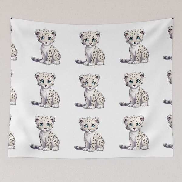 Item preview, Artistic Style Snow Leopard White Jaguar White Tiger Cartoon Leopard Jaguar Sticker, wall arts, Art Prints and More designed and sold by Kevin Lou.