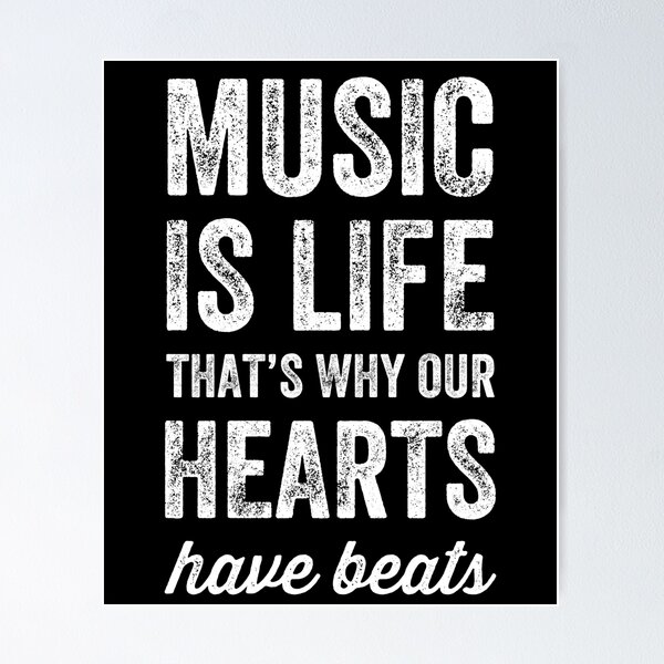 Item preview, Music is life that's why our hearts have beats - music lover designed and sold by Captain Mood.