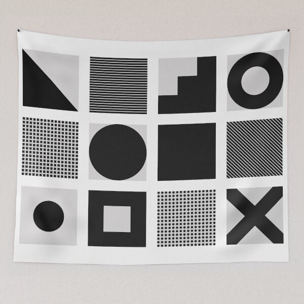 Item preview, Geometric Set #1 in black and white designed and sold by minimo-depot.