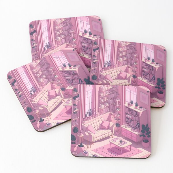 Item preview, Isometric Cute Pink Living Room, AI Art designed and sold by avis-aesthetic.