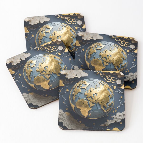 Item preview, Paper Art - Golden Earh designed and sold by AiArtNovi.