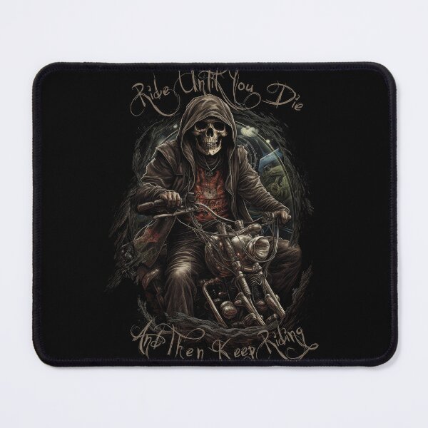 Item preview, Ride Until You Die - Dark Art Skeleton Biker designed and sold by Good Candy.