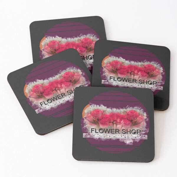 Item preview, Flower Shop text  font with RED ROSE flower designed and sold by wudtipun.