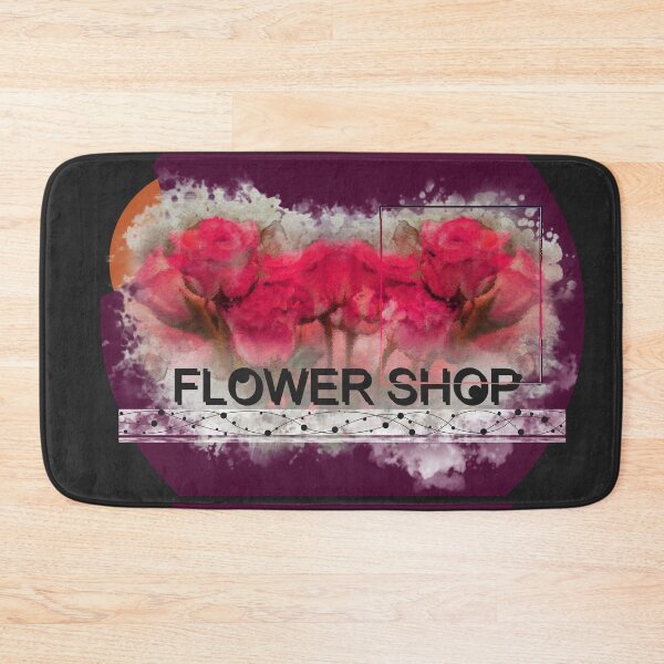Item preview, Flower Shop text  font with RED ROSE flower designed and sold by wudtipun.